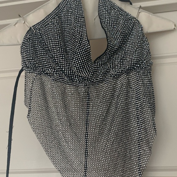 Sparkly bralette top. Tie at neck and back. Worn once. - Picture 3 of 13